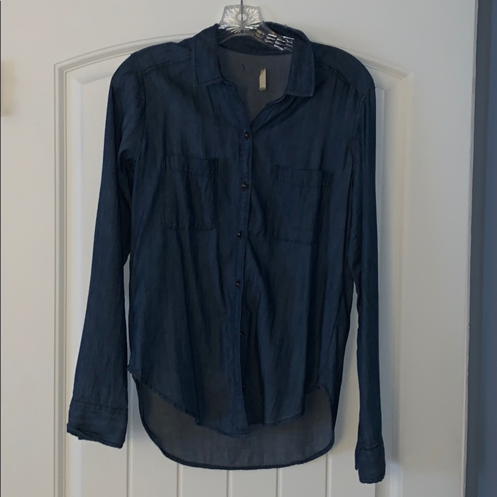 Denim button up long sleeve shirt